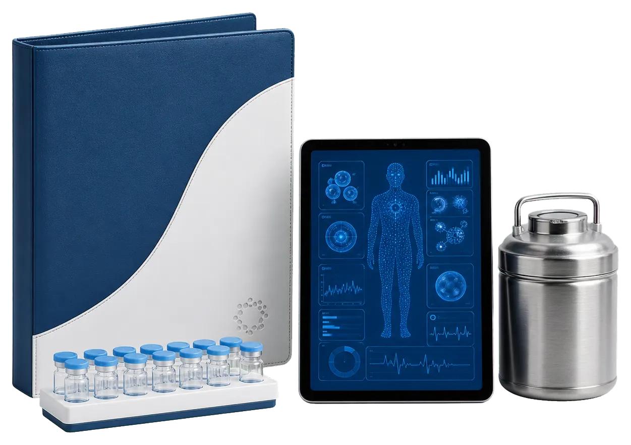 Grounded YCR healthspan planning kit with tablet and clinical samples