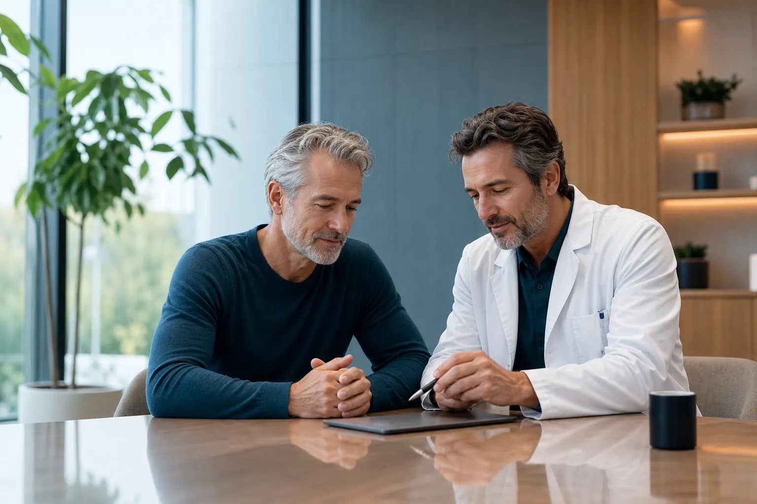 Physician and patient reviewing a healthspan care plan
